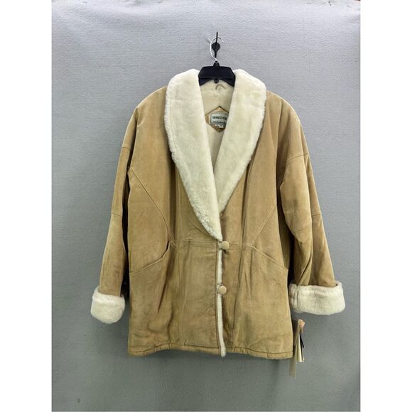 NWT Vintage Fitz-Wright Mens Tan Long Sleeve Genuine Suede Coat Jacket Size XL - Picture 1 of 12